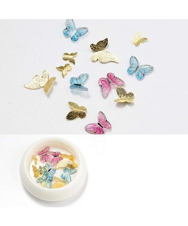 WOKOTO 3D Butterfly Nail Art Decoration Set in Flat Black, Gold Nail Studs and Rhinestones Charms for Women - Manicure Jewelry Kit with Tweezers and Picker Pencil - Buy Online on GoSupps.com