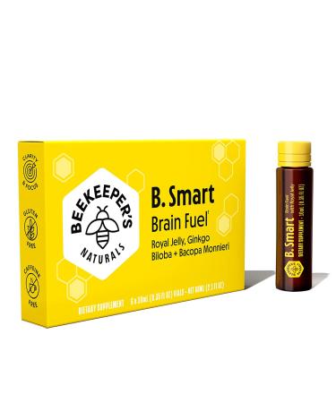 BEEKEEPER'S NATURALS B.LXR Brain Fuel - Memory, Focus and Clarity Liquid Formula, Supports Productivity - Royal Jelly, Ginkgo Biloba, Bacopa Monnieri - Keto Friendly, Gluten & Caffeine-Free, (6 ct) 6 Count (Pack of 1)