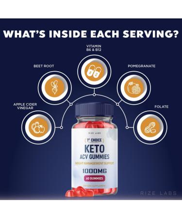 1st Choice Keto Gummies with Apple Cider Vinegar - Advanced Weight Loss Supplement for Belly Fat - 60 Gummies - Buy Online on GoSupps.com