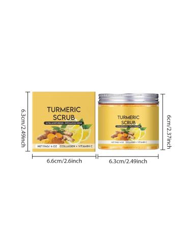 Body Scrub - Turmeric Exfoliating Body Scrub with Vitamin C Gentle Moisturizing and Exfoliating Deep Cleansing For Back Face Hand and Foot Suitable for All Skin Types 4 oz - Buy Online on GoSupps.com