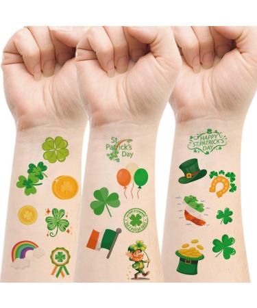 168 PCS St Patricks Day Tattoos Stickers Shamrock Tattoos Temporary Stickers Irish Tattoos Stickers for St. Patricks Day Parade Party Favors Decorations