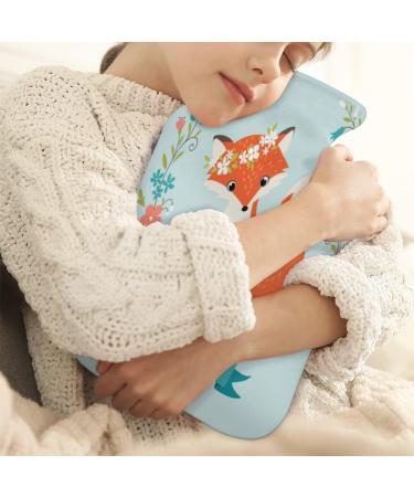 Fox Hot Water Bottle with Fluffy Cover | 2L Capacity for Kids & Adults | Cute Fox Flower Design | Ideal for Cozy Nights & Pain Relief - Buy Online on GoSupps.com