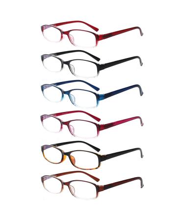 Cojwis 6 Pack Reading glasses Blue light filter glasses for women and men's spring hinge reading aid glare -free UV glasses (6 color 0.0) 6 color 0.0 x - Buy Online on GoSupps.com