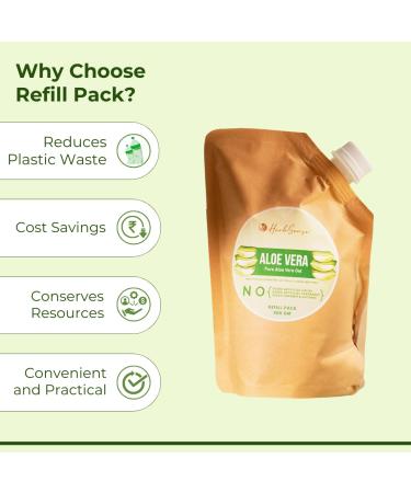 Pure Aloe Vera Gel Refill Pack 500gm - Hydrating & Refreshing Gel for Skin & Hair - Best for All Skin Types - Shop Internationally - Buy Online on GoSupps.com