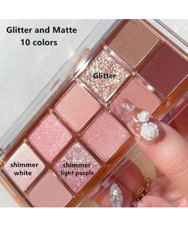 Go Ho 10-Color Matte & Glitter Eyeshadow Palette - High Pigment, Waterproof, Natural-Looking Shades - Buy Online on GoSupps.com