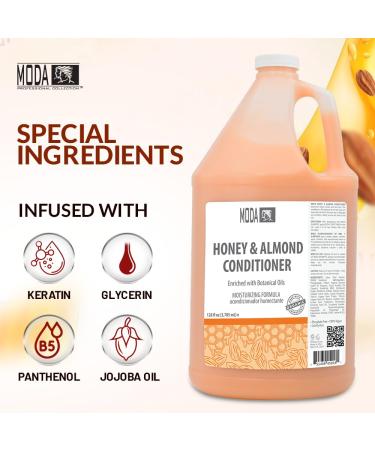 MODA Moisturizing Conditioner - Honey Almond - 128 Oz | Strengthens Hydrates & Adds Volume for All Hair Types - Buy Online on GoSupps.com
