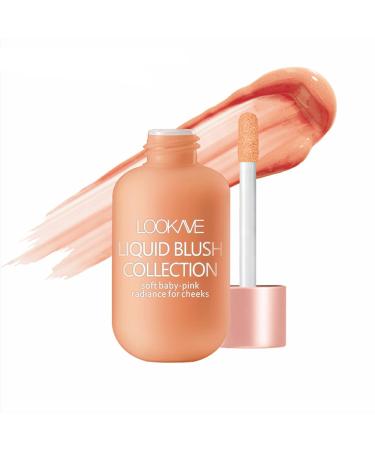 Small Peach Liquid Blush Liquid Blush for Cheeks Cream Blusher for Mature Skin Weightless Long-Wearing Smudge Proof Natural-Looking Dewy Finish Skin Tint Blush Makeup (04)