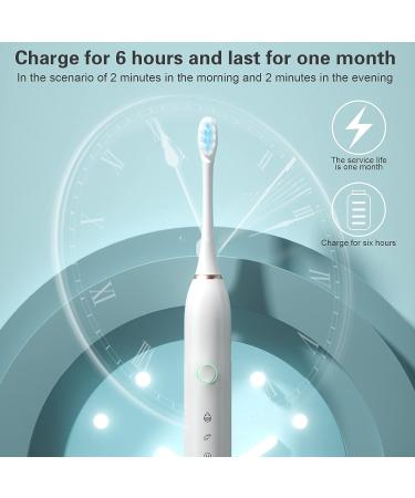 2 Pack Sonic Electric Toothbrush for Adults and Kids - Rechargeable with 8 Brush Heads, 6 Modes, Smart Timer - Fast Charge for 45 Days (White-Black) - Buy Online on GoSupps.com