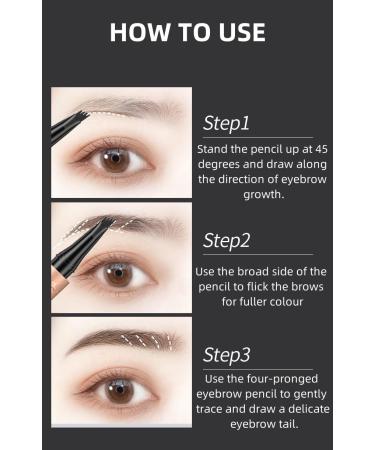 Generic 3D Waterproof Microblading Eyebrow Pen New Waterproof Magic Eyebrow Pencil with Micro-Fork Tip Natural Makeup Microblading Eyebrow Pencil 4 Fork Tip (Gray) - Buy Online on GoSupps.com