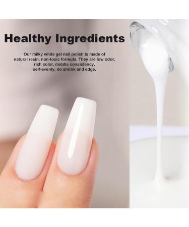 Milky White Gel Nail Polish - White Gel Nail Polish - French Manicure Gel Polish - High Glossy White Nail Varnish - Nude Color Translucent Nail Gel Soak Off UV LED Nail Lamp - Buy Online on GoSupps.com