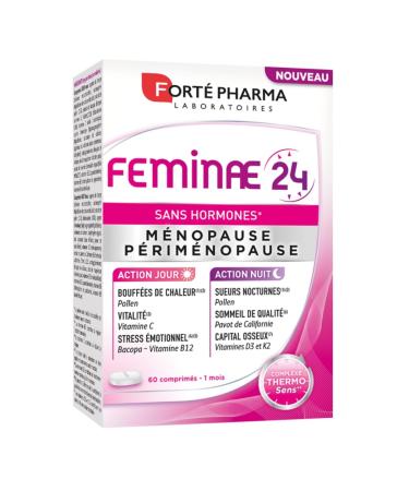 Fort Pharma F minae 24 Hormone Free | Menopause Herbal and Vitamin Supplement - Beta Alanine Lavender Vitamin B12 Pollen - Energy Soothing Sleep | 60 tablets