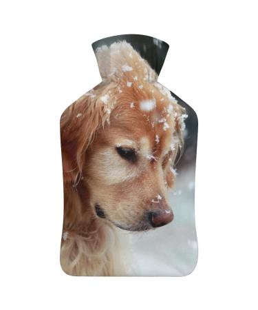 Golden Retriever Dog Hot Water Bottle With Cover Plush Bed Bottle Hand Warmer For Adults And Children 26.5X15.3cm