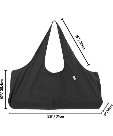 Yogiii Large Yoga Mat Bag - YogiiiTotePRO | Obsidian Black | Fits Most Size Mats - Side Pocket | Yoga Carrier - Buy Online on GoSupps.com