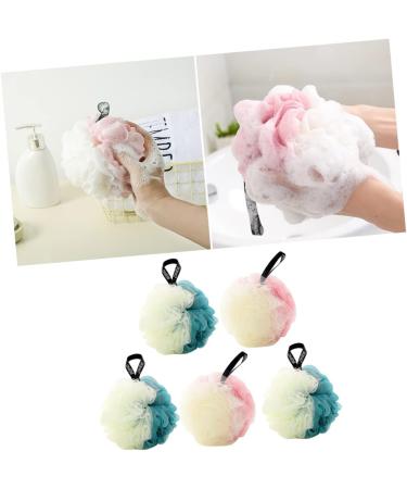 Housoutil Kid Body Wash Set - 5pcs Kids Bath Accessories Mesh Sponge & Scrubber for Easy Showering | Korean Version Tennis Child Bath Ball - Buy Online on GoSupps.com