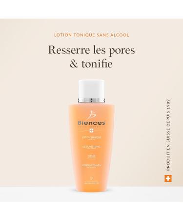 Biences Swiss Cosmetics - Hypoallergenic Facial Toning Lotion with Apricot Oil - Alcohol Free - 100/100 Yuka & 99.92% Natural - Suitable for Sensitive Skin - Vegan and 100% Swiss - 250ml - Buy Online on GoSupps.com