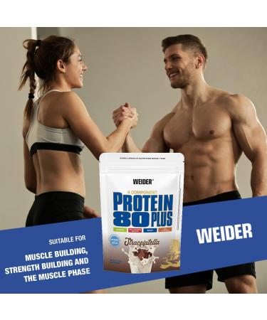 WEIDER Protein 80 Plus Protein Powder Stracciatella Low Carb Multi-Component Casein Whey Blend for Protein Shakes 500g - Buy Online on GoSupps.com