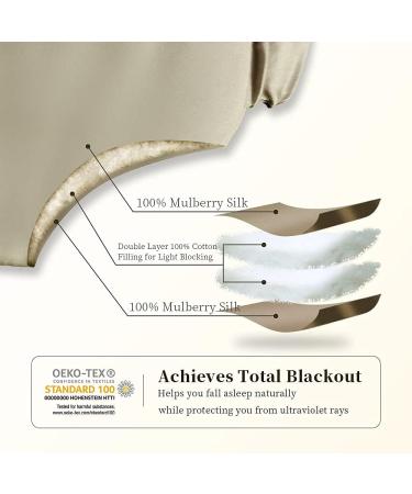 100% Mulberry Silk Sleep Eye Mask for Men & Women | Adjustable Strap | Soft & Comfortable | Beige - Buy Online on GoSupps.com