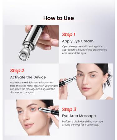 AMIRO Red Light Eye Cream with Microcurrent Massager PDRN 0.01% Peptide & Hyaluronic Acid Formula Hydrating & Firming Under Eye Serum for Dark Circles Puffiness & Fine Lines 1.06oz - Buy Online on GoSupps.com