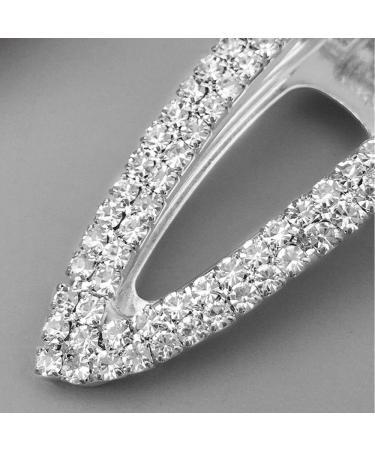 Glittering Rhinestone Hair Clips - 2PCS Silver Barrettes for Women & Girls | Hair Pins & Accessories - Buy Online on GoSupps.com