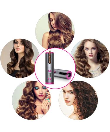 Cordless Hair Curler | Automatic Curling Iron with LCD Display & Timer | USB Rechargeable | 6 Temp Settings | Ideal for Travel - Buy Online on GoSupps.com