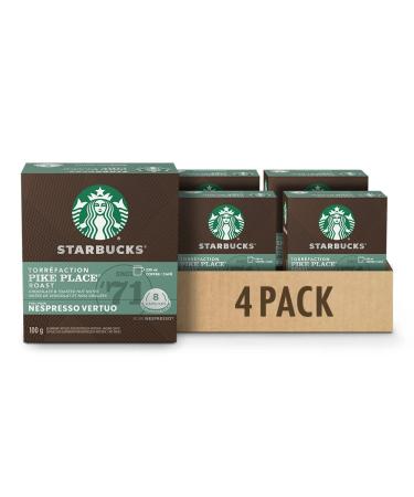 Starbucks By Nespresso Pike Place Roast Coffee Pods Medium Roast Nespresso Vertuo Line Compatible Capsules 4 X 8 Coffee Pods 32 Count