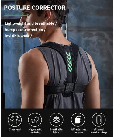 Posture Corrector Back Brace for Men & Women | Upper Spine Support & Pain Relief | Black - Buy Online on GoSupps.com