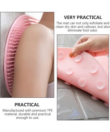 Beavorty Pink Silica Gel Shower Mat - 35x28cm Floor Pedals | Anti-Slip Water-Resistant Design for Home & Travel - Buy Online on GoSupps.com