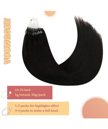 Youngsee Real Hair Extensions - Dark Brown Microring Extensions 50cm 50g Micro Loop Real Hair #2 - Buy Online on GoSupps.com