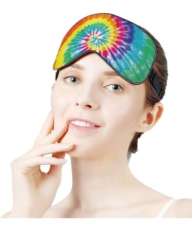 Rainbow Tie Dye Sleep Mask for Women | Adjustable Eye Shades Cover with Elastic Strap Comfortable & Stylish Sleep Accessory - Buy Online on GoSupps.com