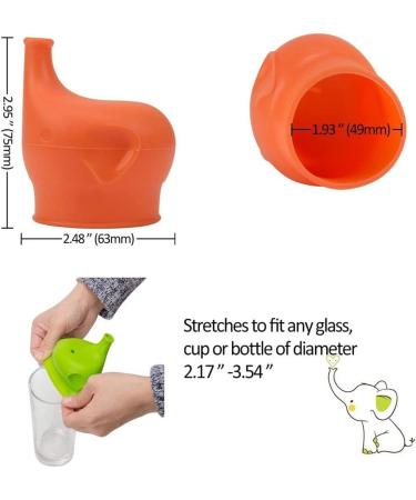 Scoolr Baby Sippy Cup Lids 3pcs: Elephant Spill Proof Silicone Sippy Lids for Kids - Blue, Green, Yellow - Buy Online on GoSupps.com