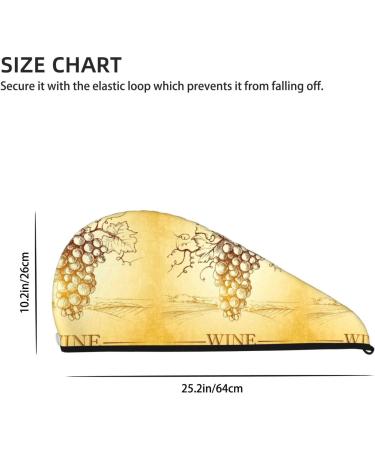 Hair Towel Wrap - Quick Drying Hair Turban with Button | Bunch of Grapes Design - Buy Online on GoSupps.com