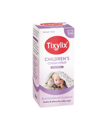 Tixylix Children's Blackcurrant Dry and Tickly Cough Syrup 100ml Sugar and colour free Suitable for vegetarians Suitable from 3 months to 5 years