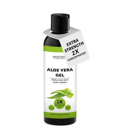 Aromasong Extra Strength Organic Aloe Vera Gel - 2X More Concentrated Aloevera Gel for Face  Skin  Hair and Sunburn Relief