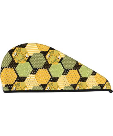 Super Absorbent Bee Honey Microfiber Hair Towel Wrap for Women | Quick Dry Coral Velvet Cap for Long Curly & Thick Hair - Buy Online on GoSupps.com