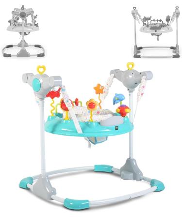 Cangaroo Hopser Vista: Adjustable Bouncer with Play Center Music & Lights - Turquoise | International Shipping Available - Buy Online on GoSupps.com