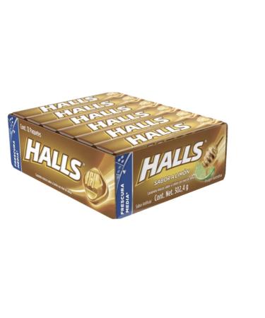 Mexican Halls Lemon and Honey Flavor (12 pack) Limon con Miel Original Classic Edition version mexicana 12 individually Sealed Packs with 9 pieces macizo