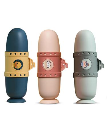 Roadloo toothbrushes etui children 3 pieces of toothbrush travel case.