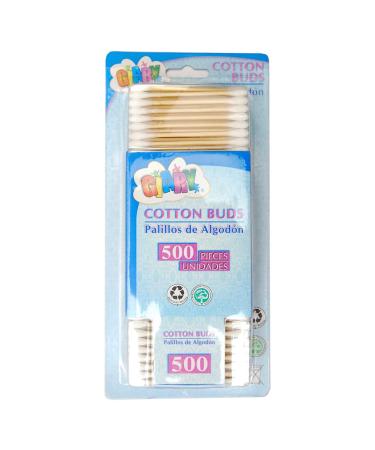 (500 pcs) 3 inches Cotton Swabs Cotton Tip Sticks Buds Double-Tipped Soft Gentle on Face Makeup and Beauty Applicator Nail Polish Removal