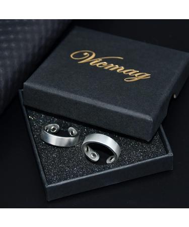 Vicmag Magnetic Copper Rings for Women - 4X Strength, 3500 Gauss Magnets, Adjustable, 100% Pure Copper - 2PCS (Silver) | Jewelry Gift Box - Buy Online on GoSupps.com