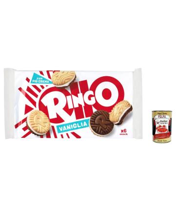 Italian Gourmet E.R. Pavesi Ringo Vanilla Cookies 330g + Italian Gourmet Pulp 400g (Pack of 12)