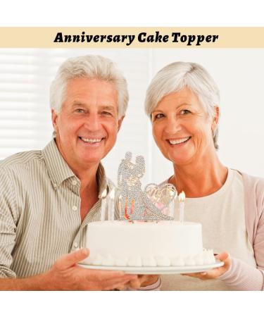 SwirlColor Wedding Cake Toppers Sparkly Mr and Mrs Cake Topper with Rhinestones Metal Bride and Groom Cake Toppers for Wedding Engagement Anniversary Valentine's Day with A Card - Buy Online on GoSupps.com