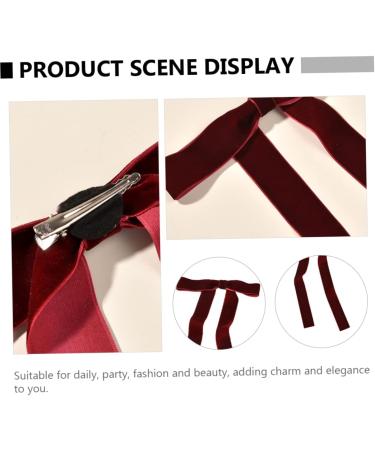 FRCOLOR bridal velvet barrette hair bowknot clip Large Bow Clip big bow hair clip snap barrettes hair bow clip metallic ribbon bowknot hairpin fabric wedding bridesmaid alligator clip - Buy Online on GoSupps.com