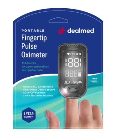 Buy Dealmed Portable Fingertip Pulse Oximeter | Includes Batteries & Lanyard | Fast International Shipping - Buy Online on GoSupps.com