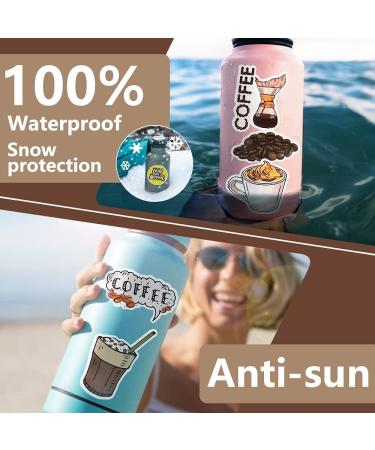 DETICKERS Coffee Cup Laptop Stickers - Waterproof Vinyl Decals for Water Bottles, Cute and Trendy Coffee Designs - Buy Online on GoSupps.com