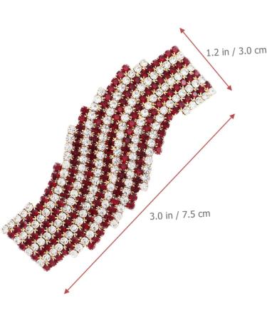 minkissy Rhinestone Hairpin Metal Hair Clips for Women Red Rhinestone Hair Clips Hair Barrettes for Women Bridal Accessories Aesthetic Hair Accessories Bride Rhinestones Exotic Wedding - Buy Online on GoSupps.com