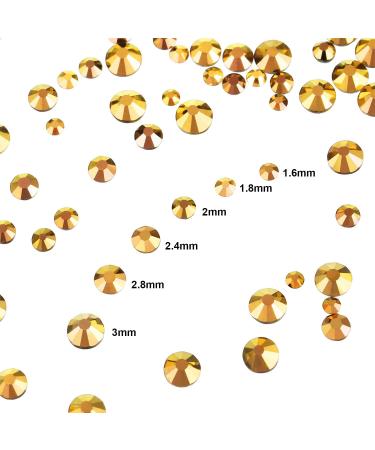Quesuc 3456 Pieces Nail Crystals AB Nail Art Rhinestones Round Beads Flatback Glass Charms Gems Stones 6 Sizes for Nails Decoration Makeup Clothes Shoes (Gold Mixed SS4 5 6 8 10 12) - Buy Online on GoSupps.com