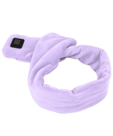 Saluaqui Heating Scarf Waterproof Winter Warm Scarf with Interface Skin-friendly Smart Heating Scarf for Winter Hiking Purple