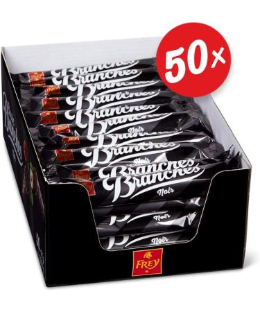 Frey Branches Classic Dark Chocolate Bars - Display of 50 Snacks Filled with Hazelnut Cream - Swiss Made - Pack of 50 Sticks of 27g each Individually Wrapped - UT Certified - Buy Online on GoSupps.com