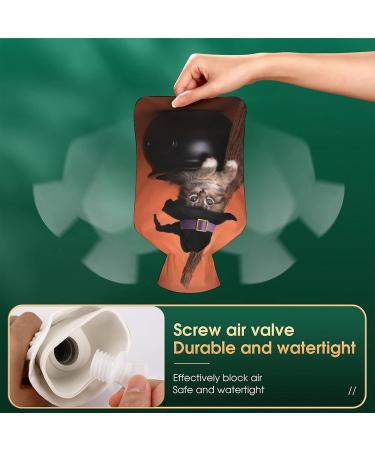Hot Water Bottle with Cat Lid - Halloween Rubber Hot Water Bag for Pain Relief Cramps Foot Warmer & Therapy - Buy Online on GoSupps.com