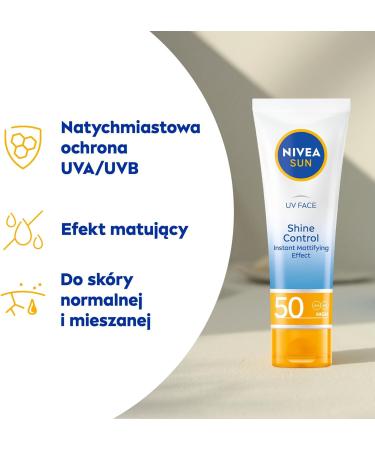  NIVEA SUN NIVEA SUN Mattifying UV Face Cream with High Protection SPF50 50ml - Buy Online on GoSupps.com